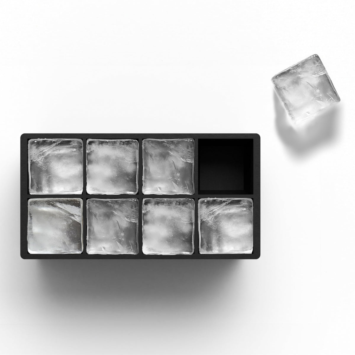 Glacio silicone ice tray showing flexible release for easy cube removal