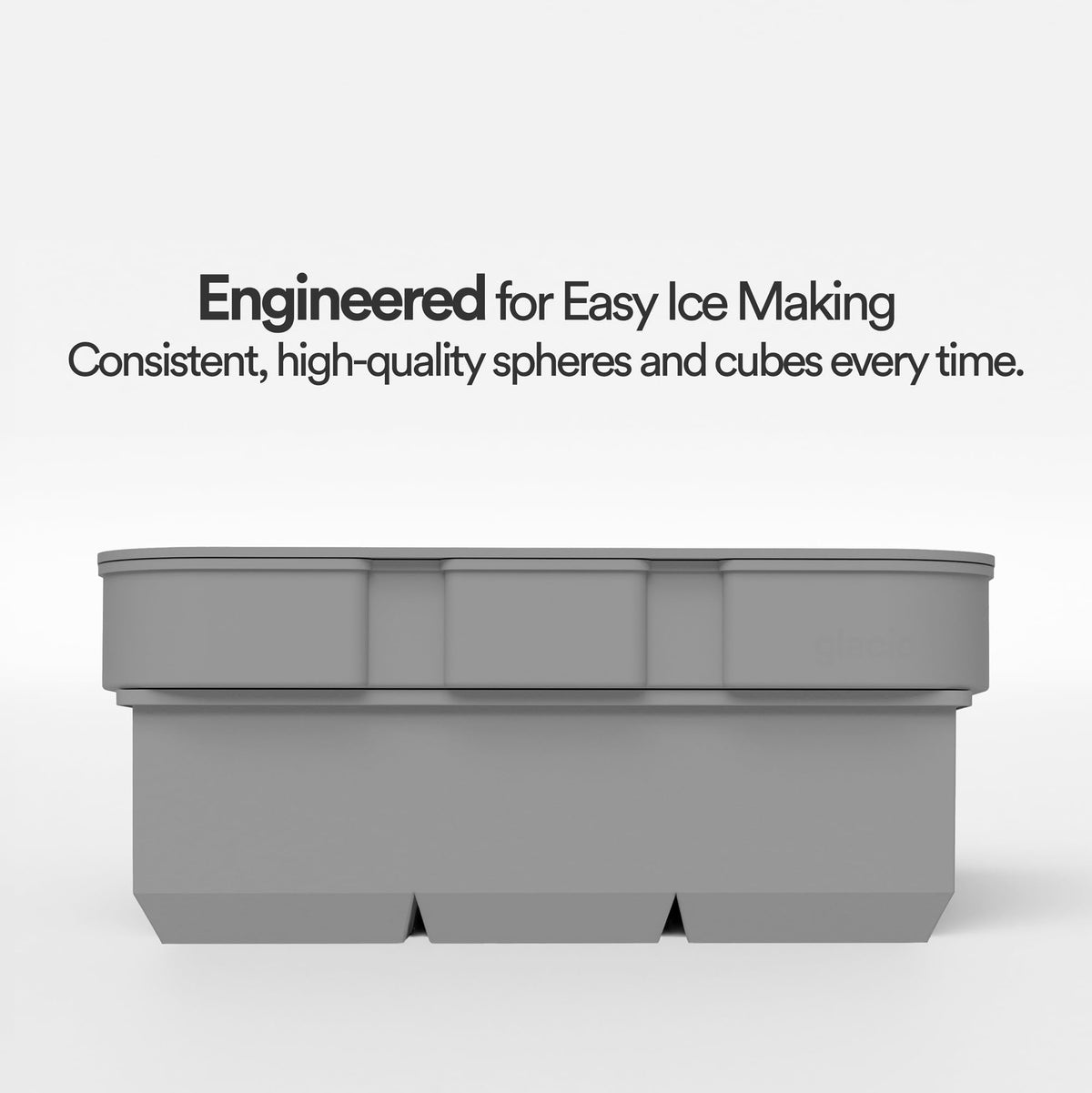 Glacio flexible silicone helps release cubes smoothly without cracking.