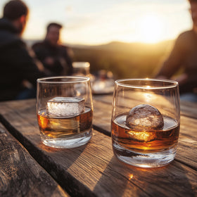 Glacio whiskey ice ball mold creates a round sphere for smooth cooling.