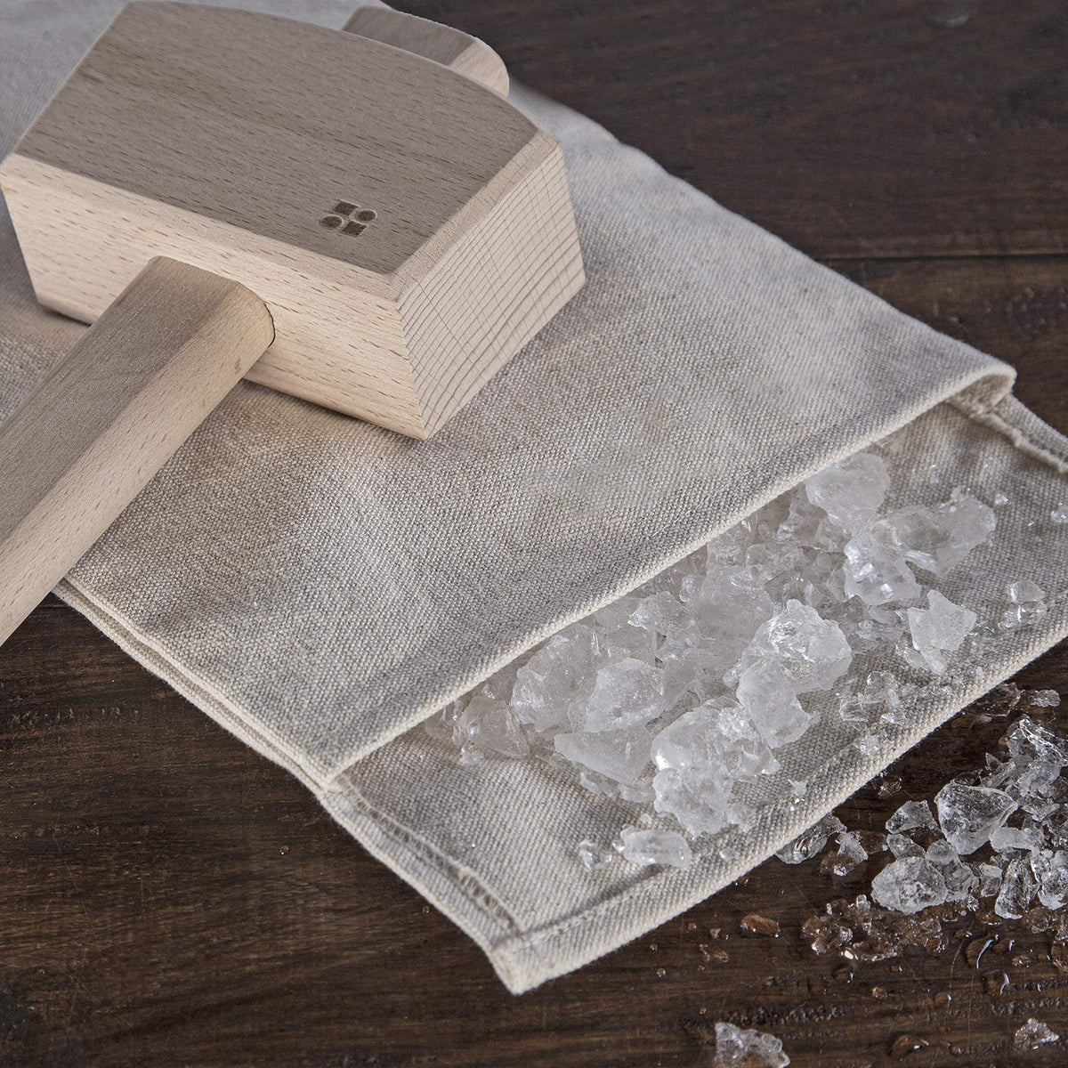 Glacio wooden hammer delivers durable ice smashing for home bartenders