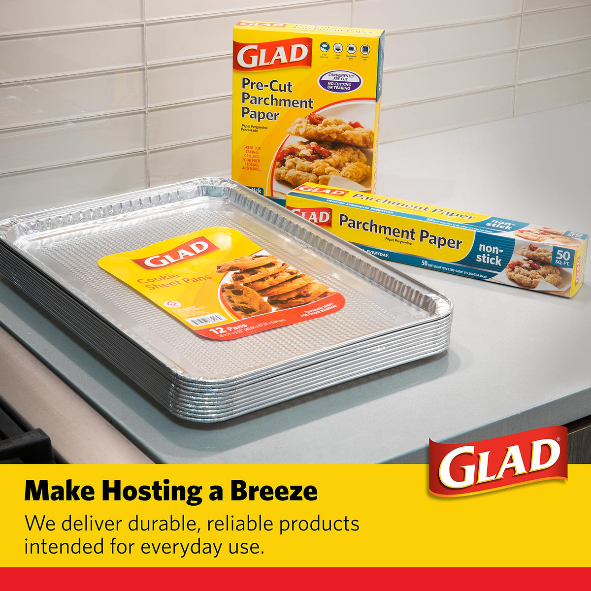 Disposable sheet pan from Glad simplifies cleanup after cookies and roasts