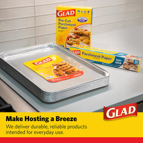 Disposable sheet pan from Glad simplifies cleanup after cookies and roasts