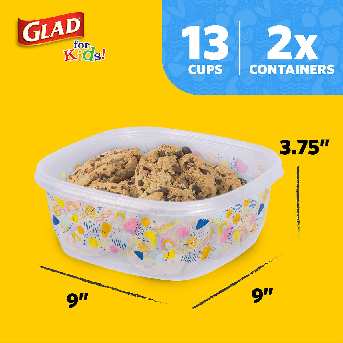 Glad for Kids GladWare 4oz container with red lid, compact size
