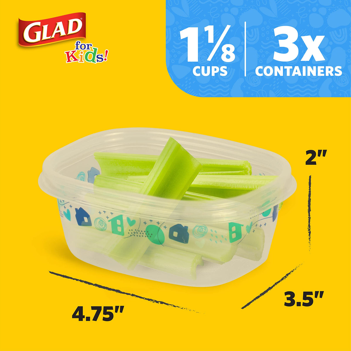 Glad for Kids GladWare 9oz container with blue lid, easy portioning