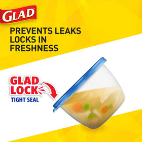Glad GladWare freezer-safe container for long-term meal storage.