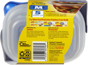 Glad GladWare tight-seal lid prevents leaks during transport.