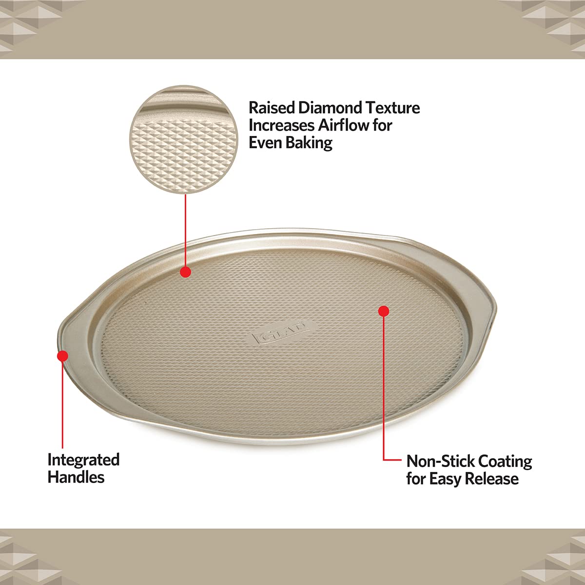 Glad heavy-gauge carbon steel pan with durable nonstick coating.