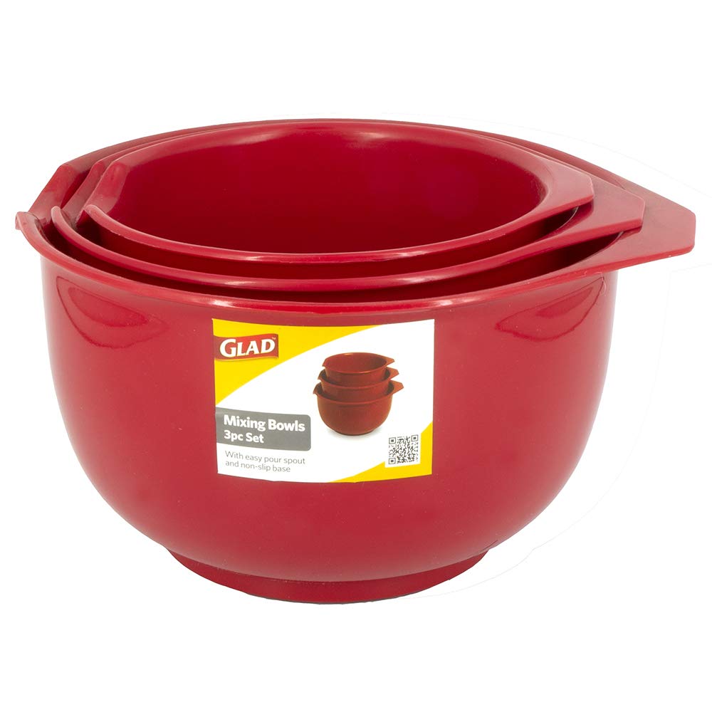 Glad mixing bowls are ideal for baking and mixing in three versatile sizes.
