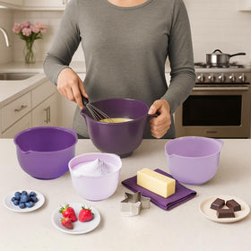Glad mixing bowls with large pour spout for big batches.