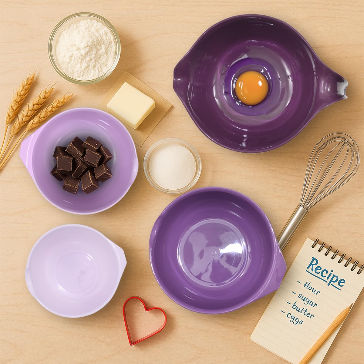 Glad mixing bowls with medium pour spout ideal for batter and sauces.