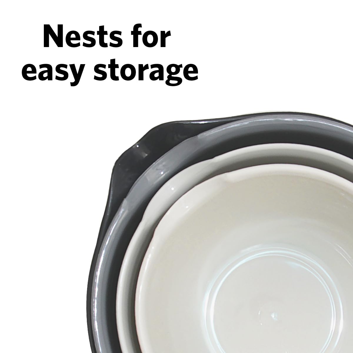 Glad mixing bowls have non-slip bases for stable whisking and mixing.