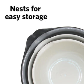 Glad mixing bowls have non-slip bases for stable whisking and mixing.