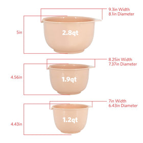 Glad bowls with non slip bottom stay steady during mixing.