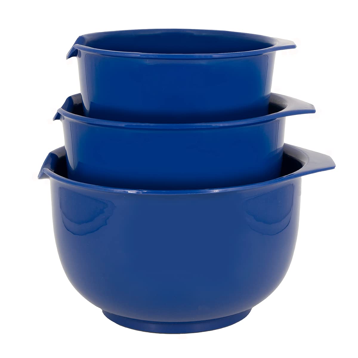 Glad Mixing Bowls with Pour Spout blue for easy batter pouring.