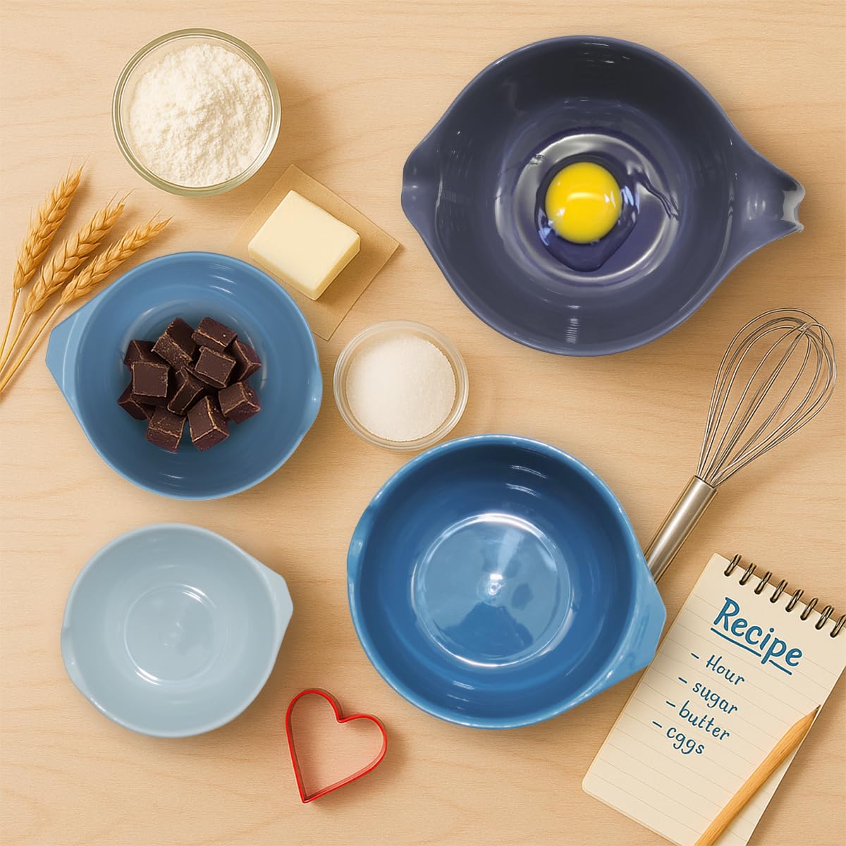 Glad mixing bowls with pour spouts for spill free transfers