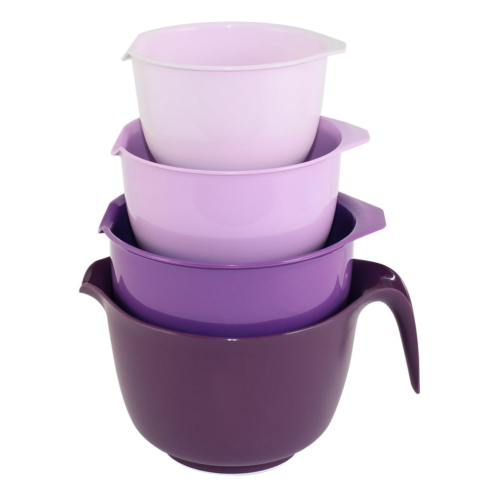Glad mixing bowls with small pour spout for precise pouring and mess-free prep.