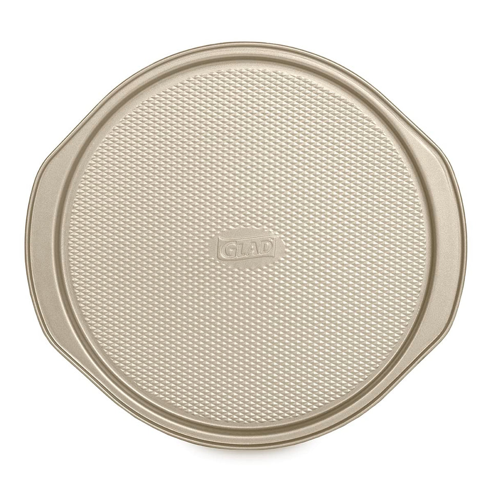 Glad nonstick large pizza pan for oven with easy crust release.