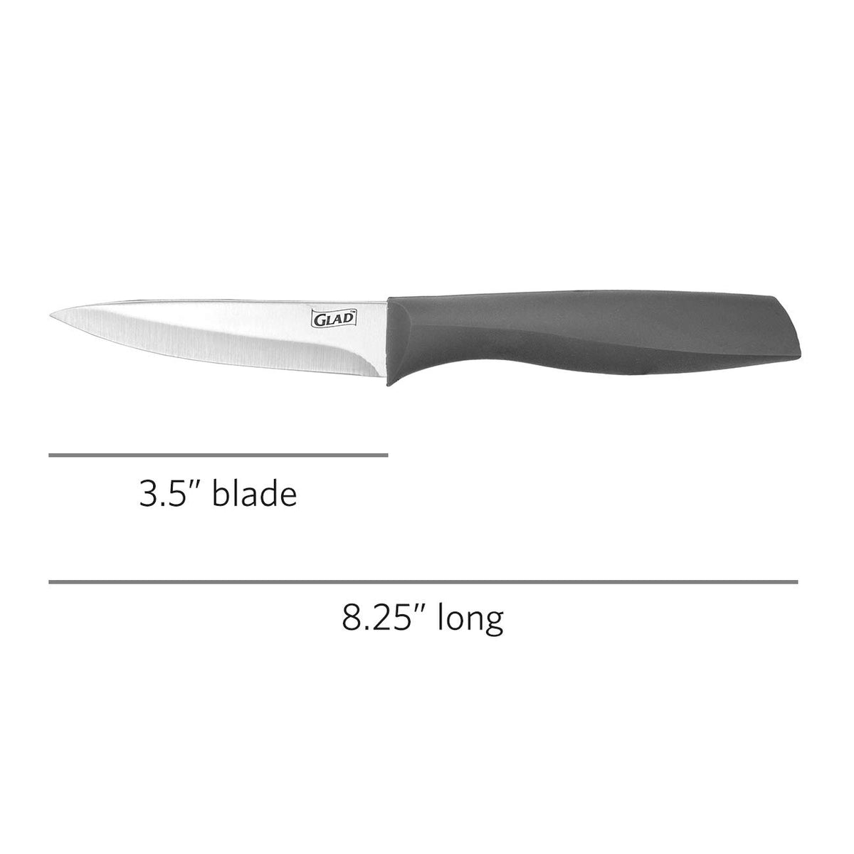 Glad paring knives clean by hand to maintain the blade finish.
