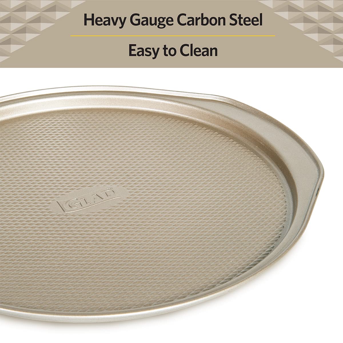 Glad raised diamond texture promotes airflow for consistent cooking.