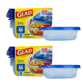 Glad GladWare Entree 25 oz square container stores full meals for work or school with a leak-proof seal