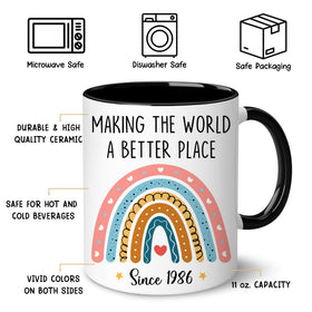 GLAKEUN 40th birthday mug ceramic texture, showing quality finish