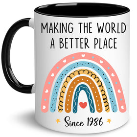 GLAKEUN 40th birthday mug design close-up highlighting vintage 1986 style
