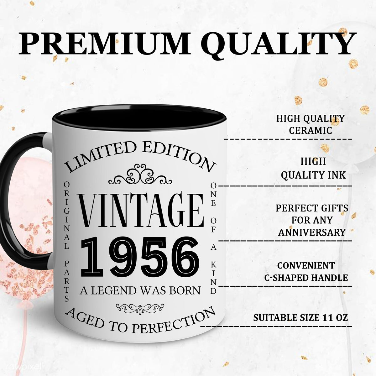GLAKEUN 1956 mug suits gifts for men and women on 70th birthdays.