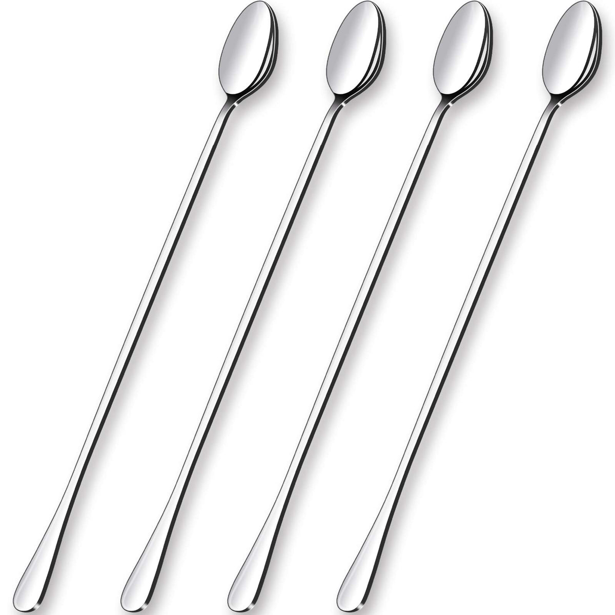 GLAMFIELDS 12-inch long-handle mixing spoon reaches the bottom of tall glasses for ice cream sundaes.