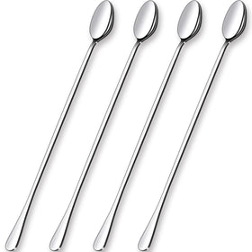 GLAMFIELDS 12-inch long-handle mixing spoon reaches the bottom of tall glasses for ice cream sundaes.