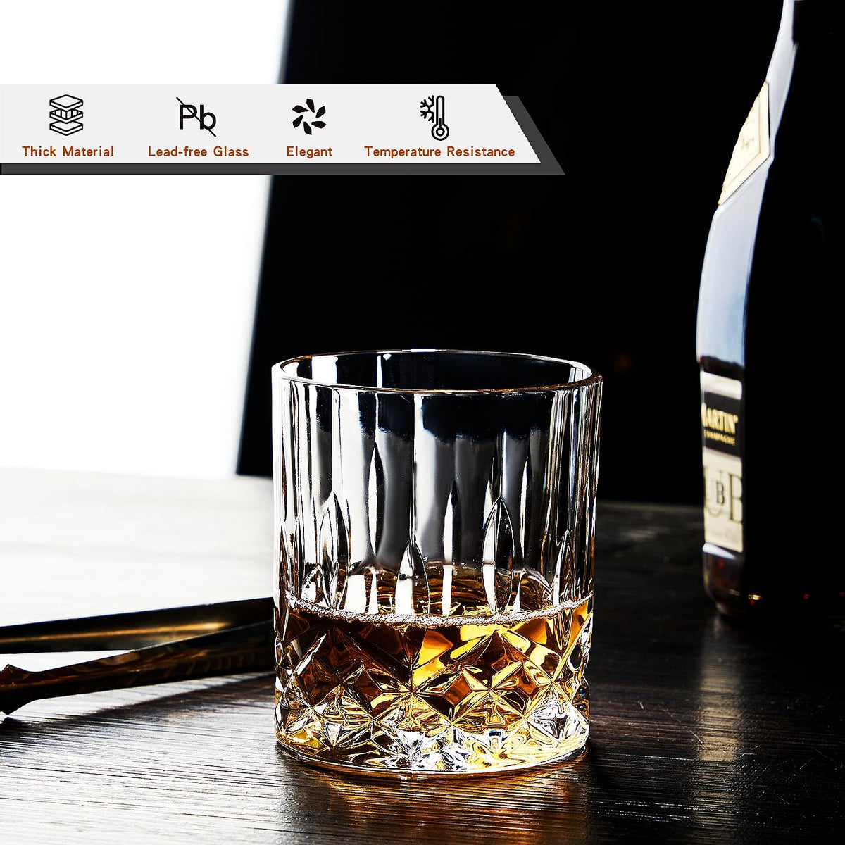 GLASKEY lead-free crystal cup with pristine transparency for elegant pours.