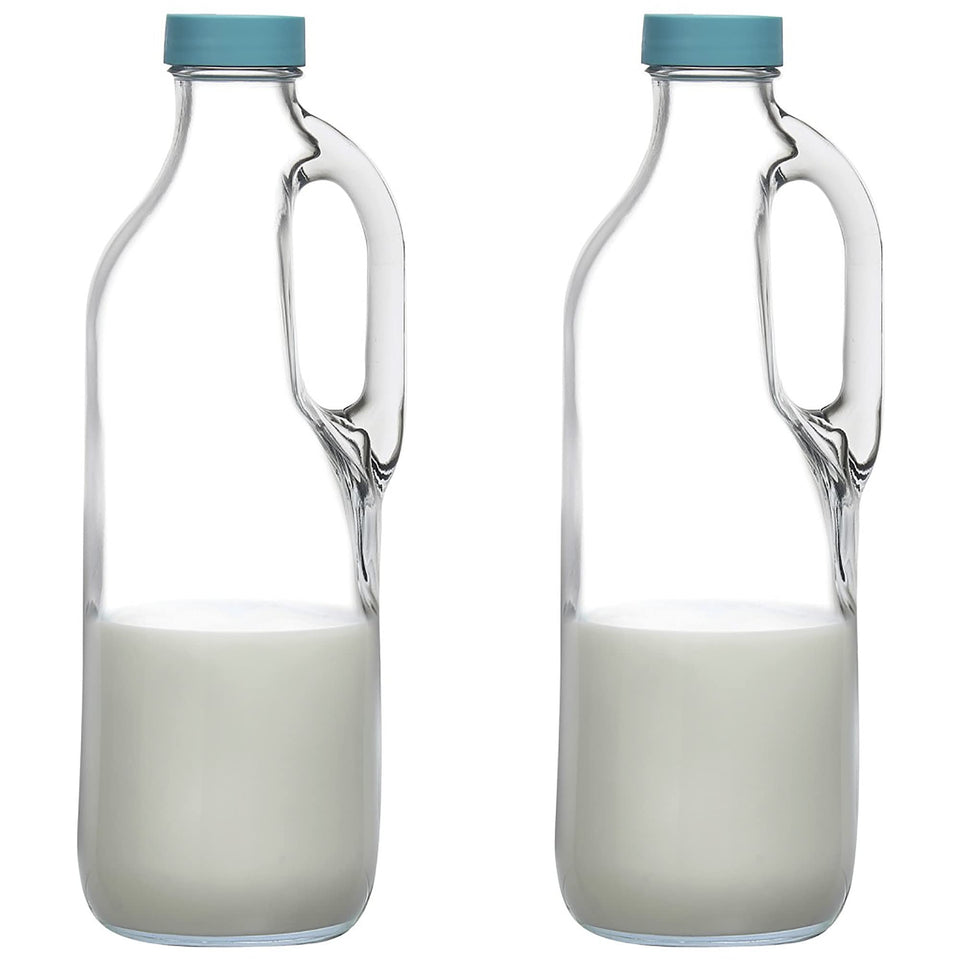 Glass Monger 2pc 47oz pitcher pour with secure handle for easy serving.