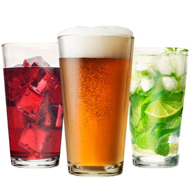 GLASS MONGER 16 oz drinking glasses – 12-piece set, durable for daily use