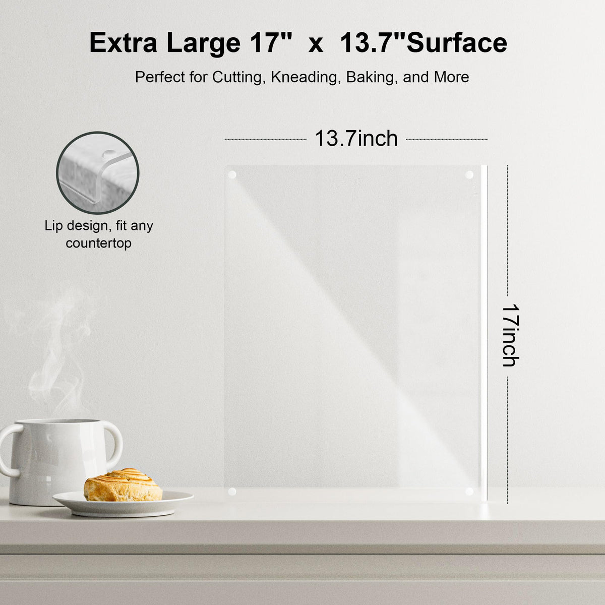 GlassCuisine built-in drainage channel keeps juices away from your workspace