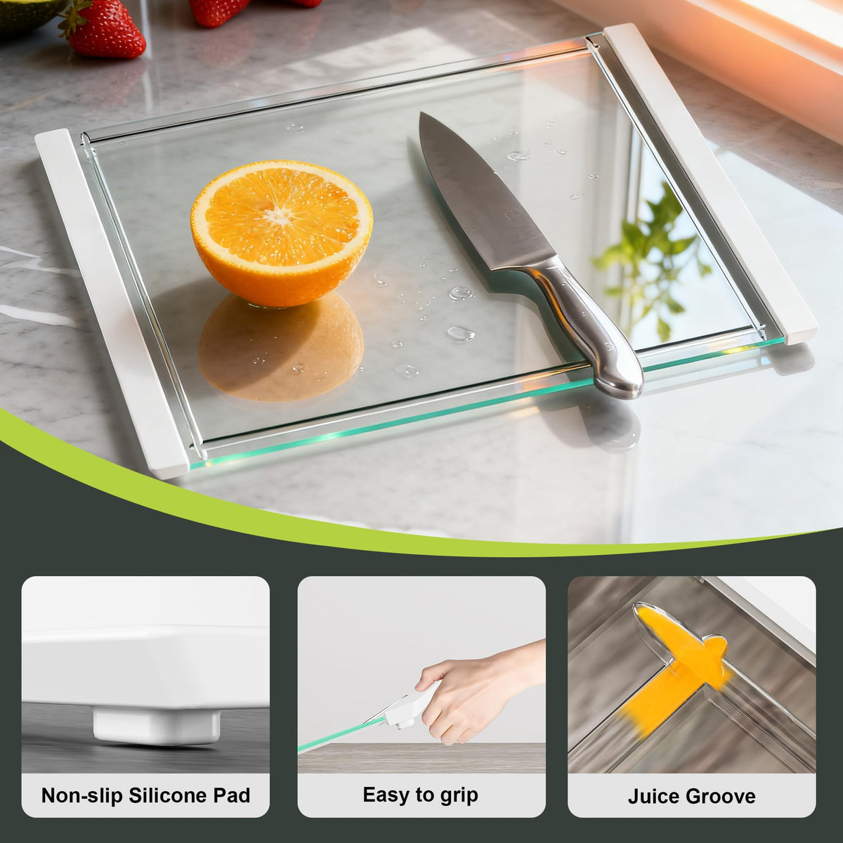 GlassCuisine serving tray set in white for stylish table presentation.