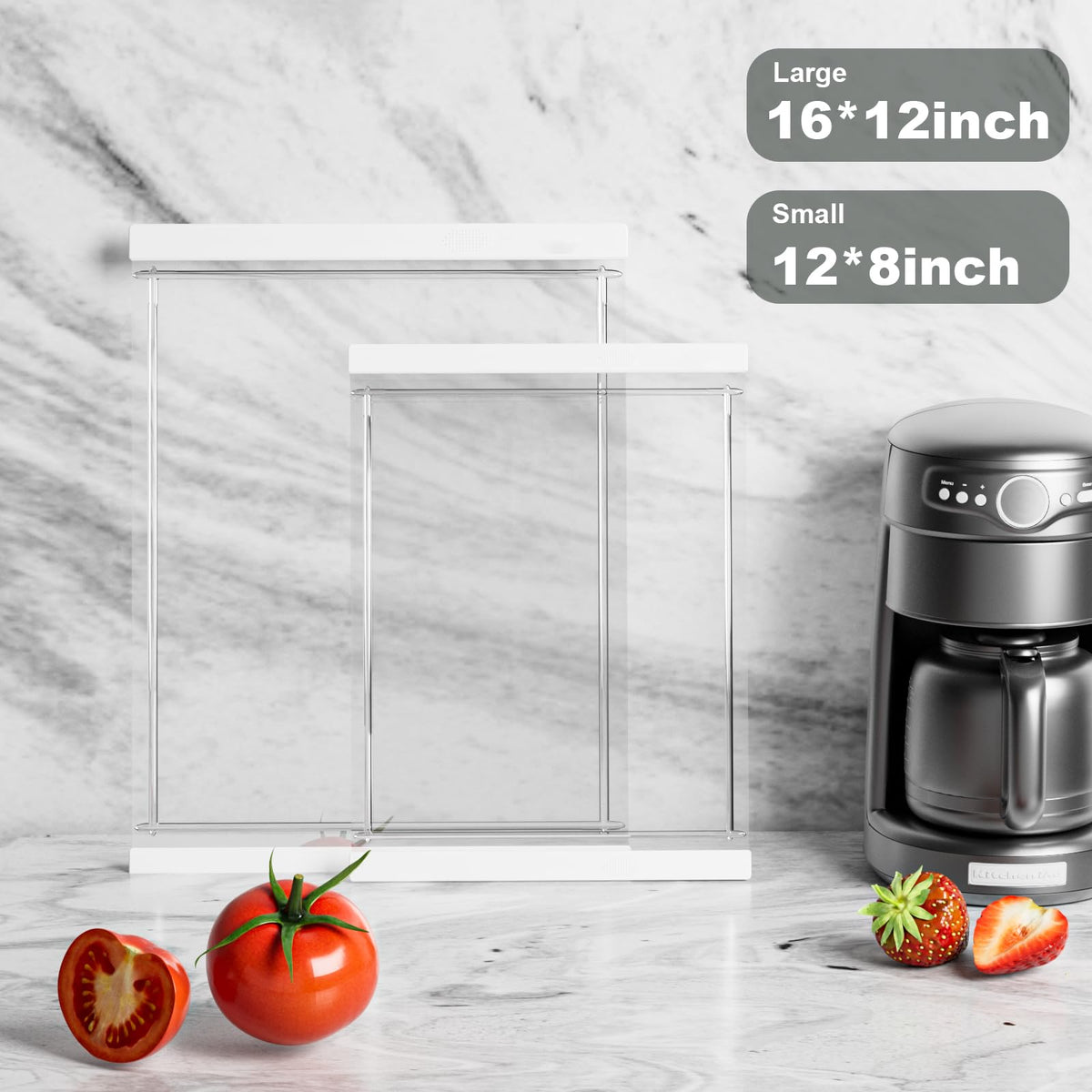 GlassCuisine tempered glass cutting board 12x8 with ample workspace.