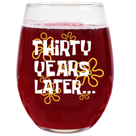 Glassicle 30-years-later design wine glass, ideal for toasts at 30th birthdays.