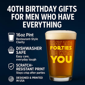 Glassicle 40th birthday gift for men, ideal for husbands and dads toasts.