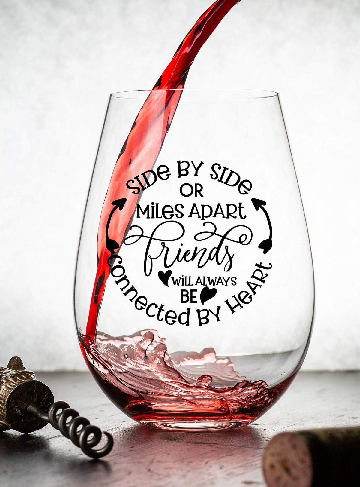 Glassicle best-friend wine glass USA-printed close-up showing durable print