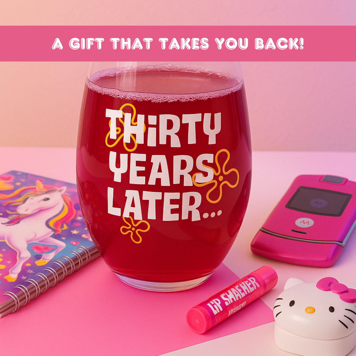 Glassicle funny 30th birthday gift for her, a witty keepsake.