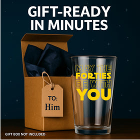 Glassicle beer glass ships gift-ready, wrapped and ready to give.
