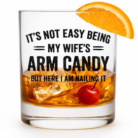 Glassicle husband gifts bourbon glass with humorous design for gifting occasions.