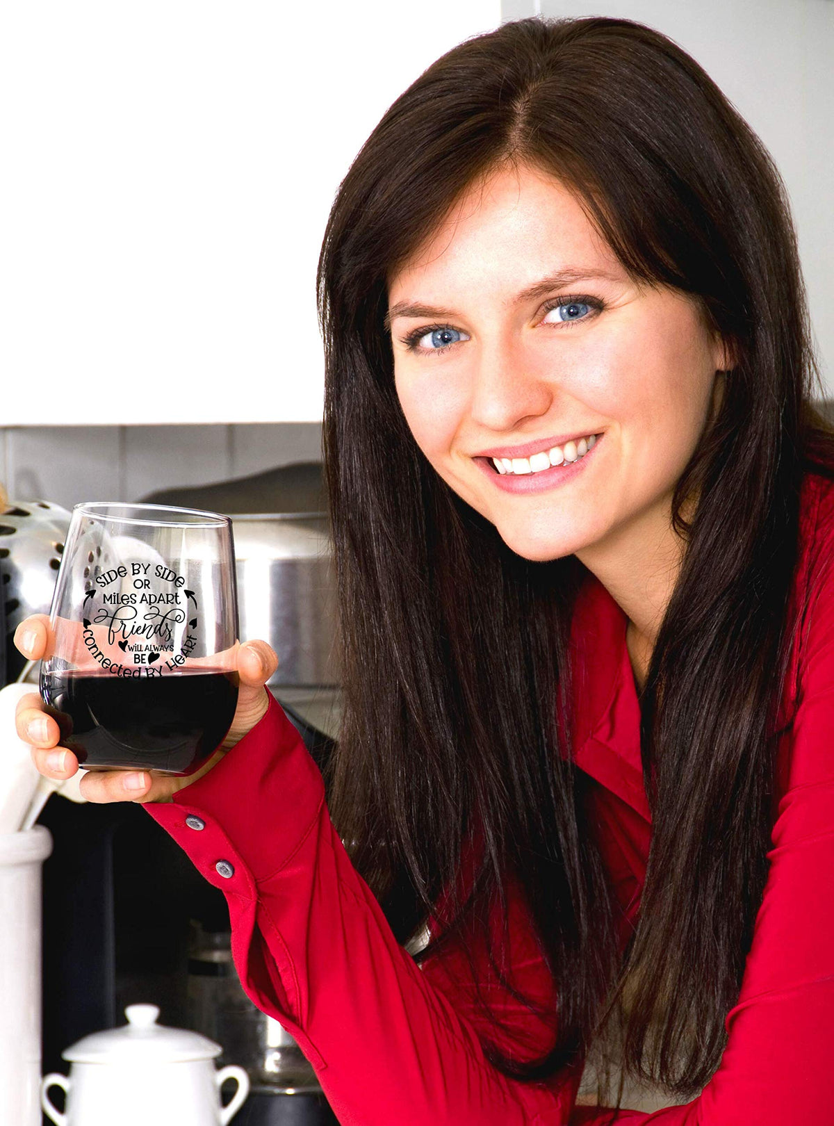 Glassicle long-distance gift for women wine glass on display for distant friends