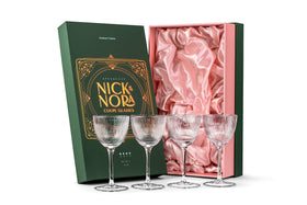 GLASSIQUE CADEAU Nick and Nora 5oz ribbed coupe glass for classic cocktails