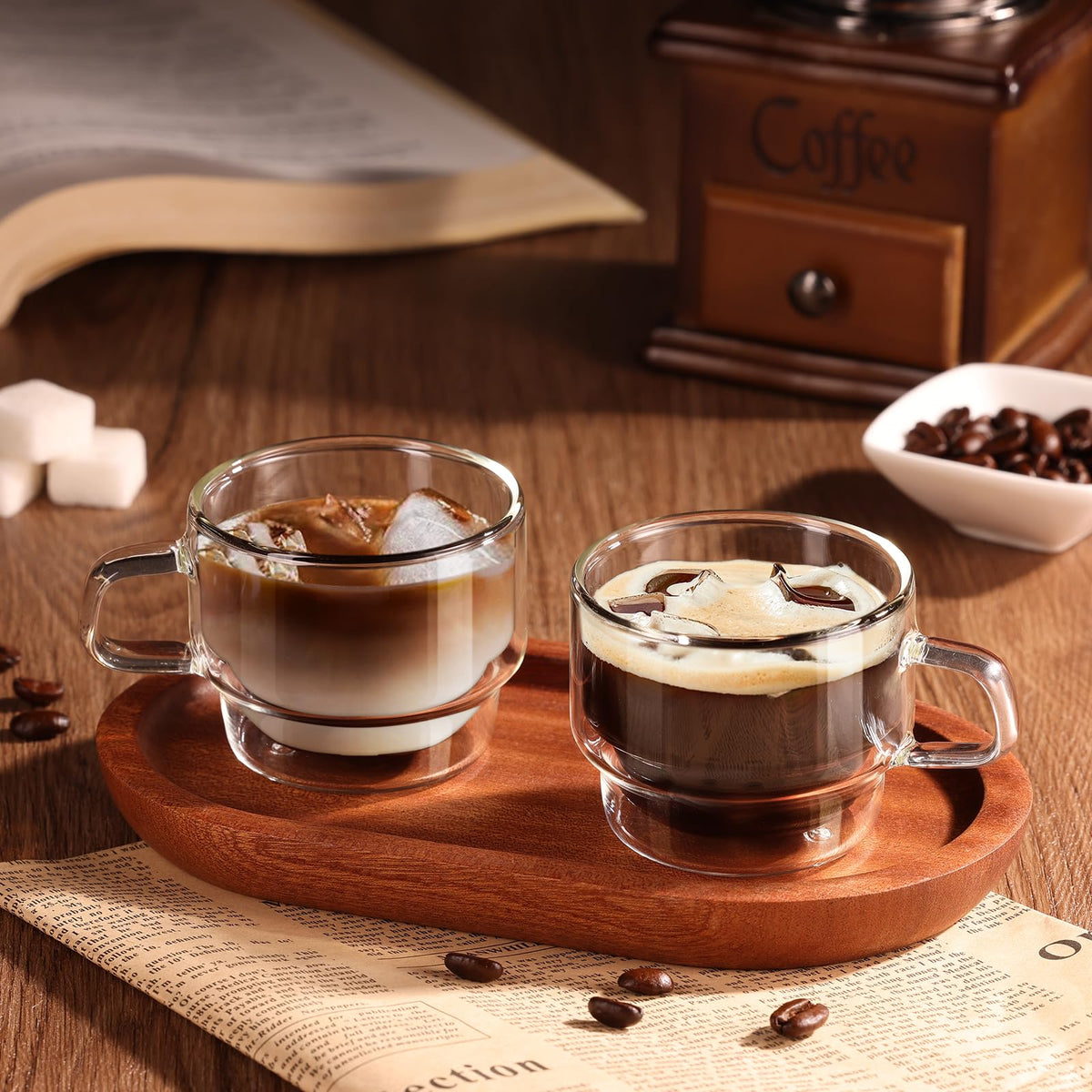 Glastal 4 oz condensation-free cups ideal for cold drinks.