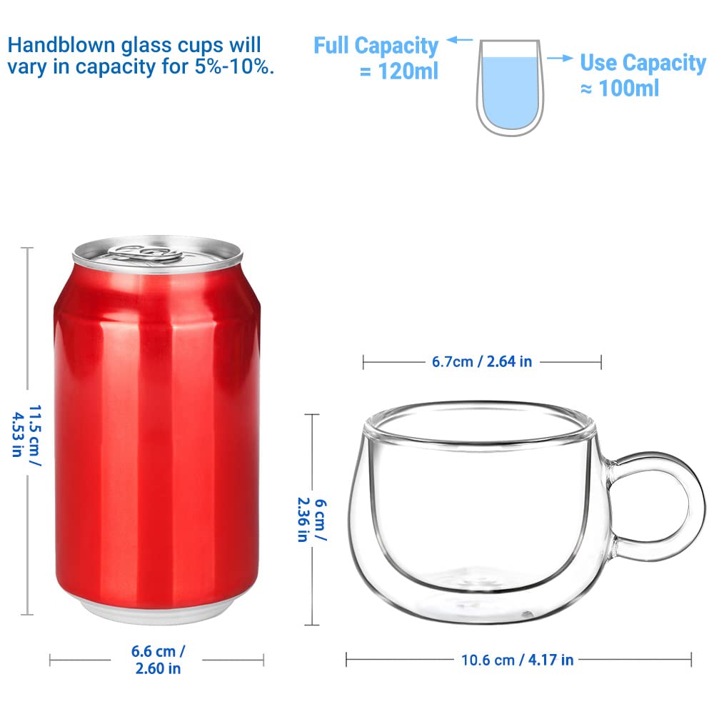 glastal borosilicate glass espresso cup in clear glass for light handling
