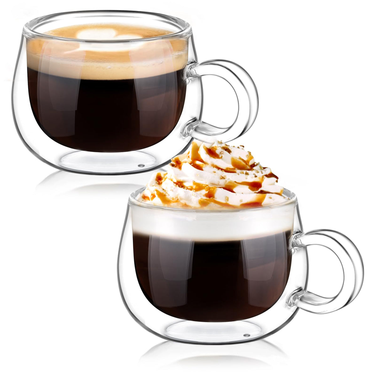 glastal 4 oz double-wall espresso cup with heat insulated design for hot drinks