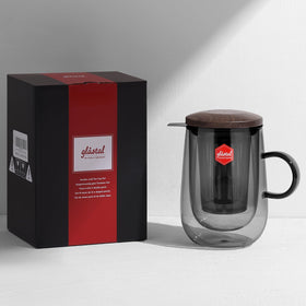 Glastal tea mug in refrigerator, versatile for cold drinks and storage.