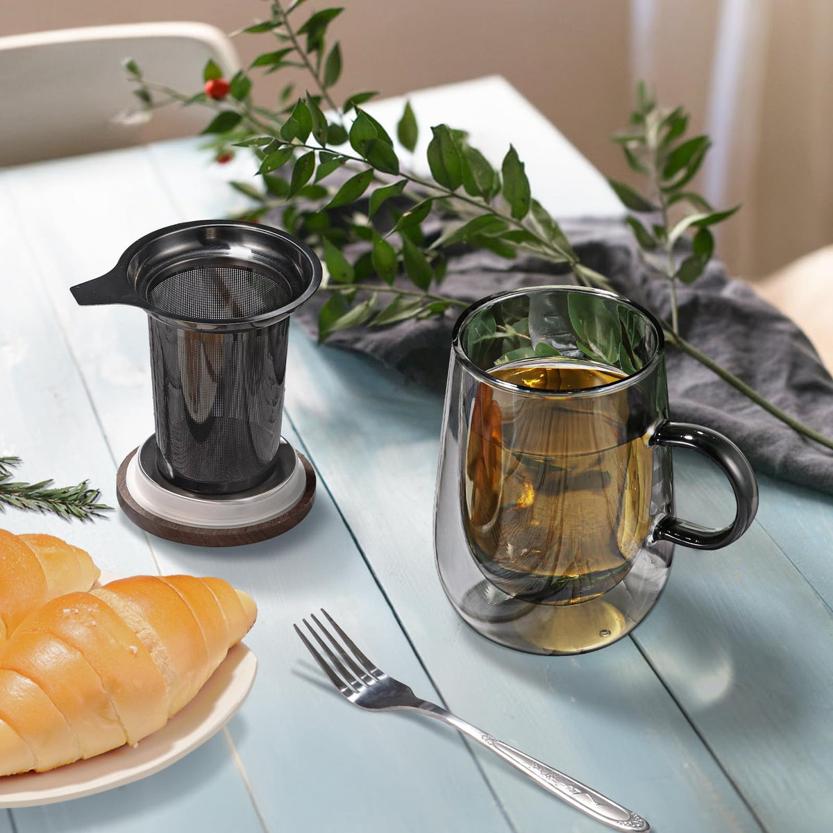 Glastal mug handle close-up, comfortable grip and heat protection.