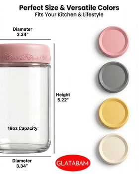 GLATABAM airtight lid closeup showing secure seal for leakproof storage.