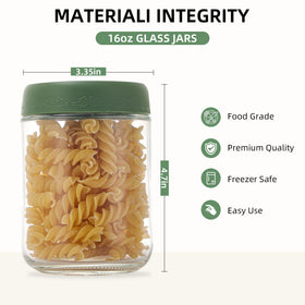 Glatabam glass meal prep jar with lid for leak-free storage.